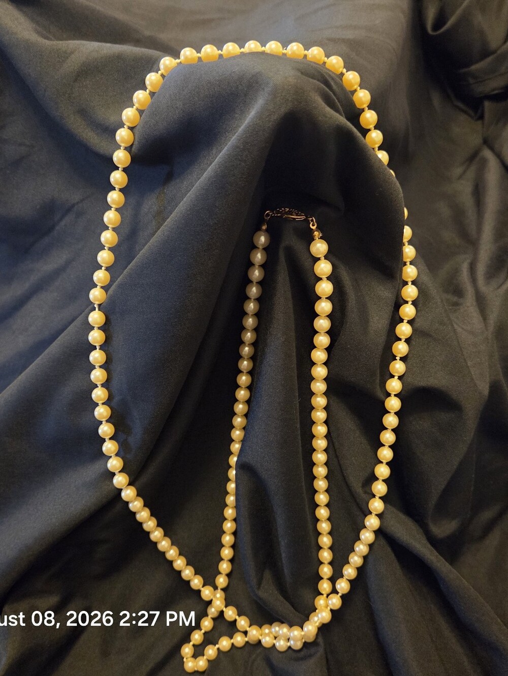 Vintage Avon Long Pearl Strand & Earrings